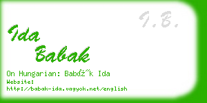 ida babak business card